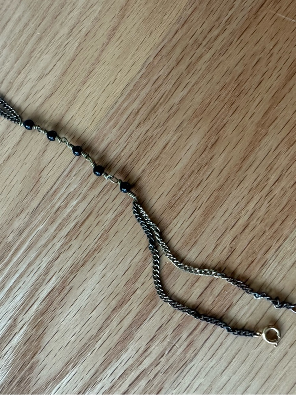 Gold and Black Bead Layered Necklace - Women Jewelry